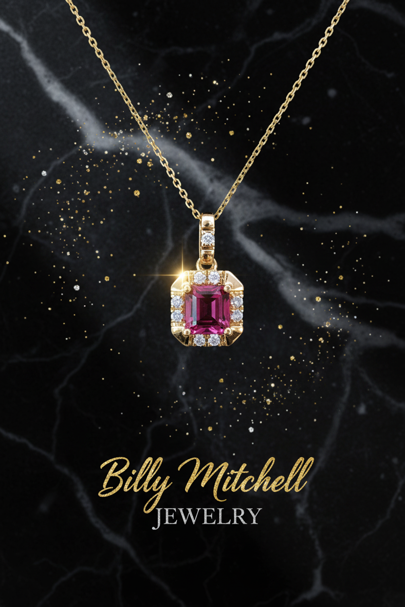 167225 - .73 ctw rubellite tourmaline and diamond pendant