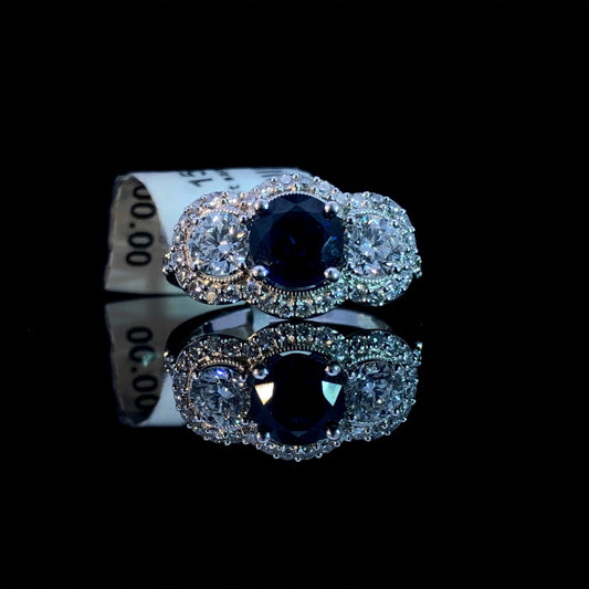 157635 - 3.41 ctw sapphire and diamond ring