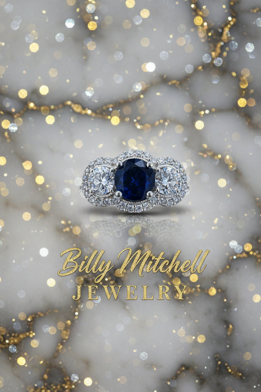 157635 - 3.41 ctw sapphire and diamond ring