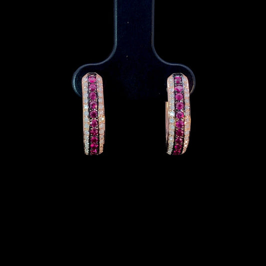 1.16 ctw ruby and diamond earrings