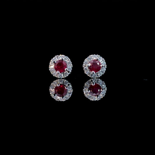 .35 ctw ruby and diamond earrings