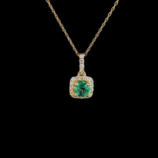 .55 ctw emerald and diamond pendant