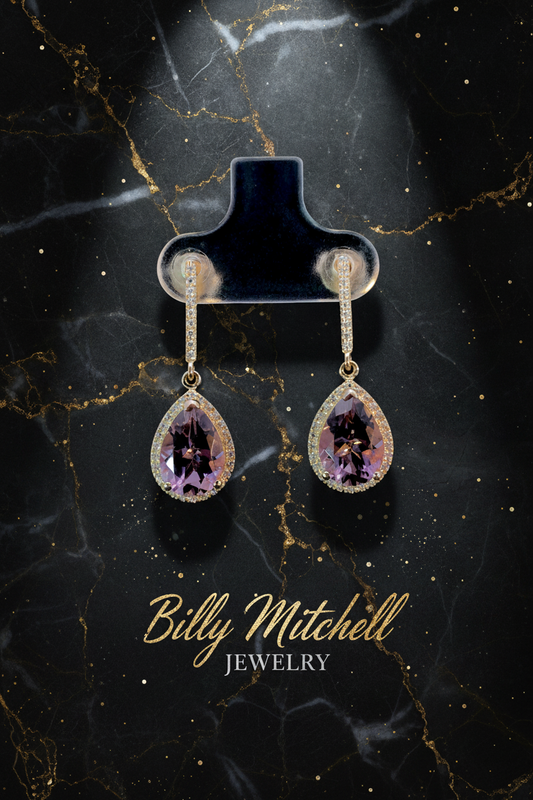 167086 - 4.05 ctw ametrine and diamond earrings