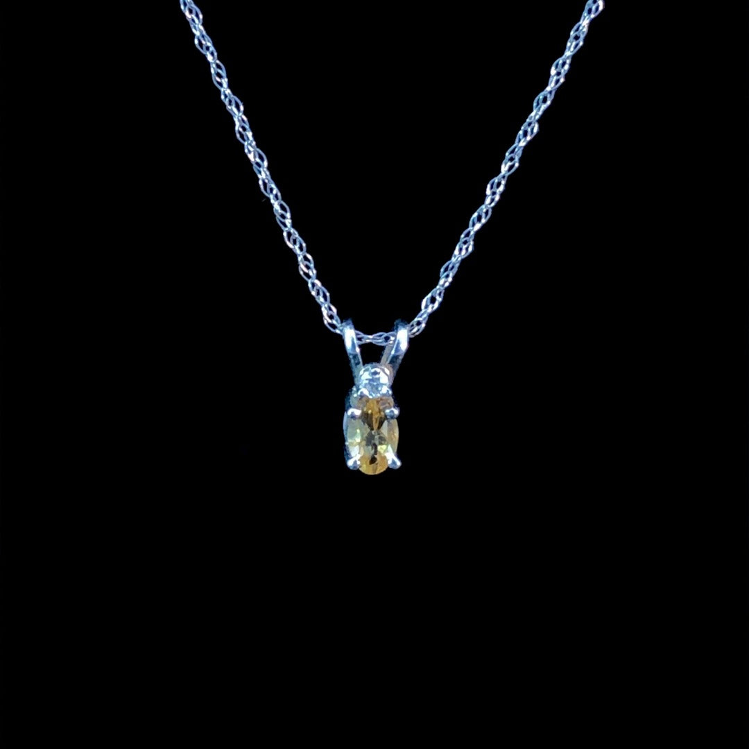 Diiamond and citrine pendant