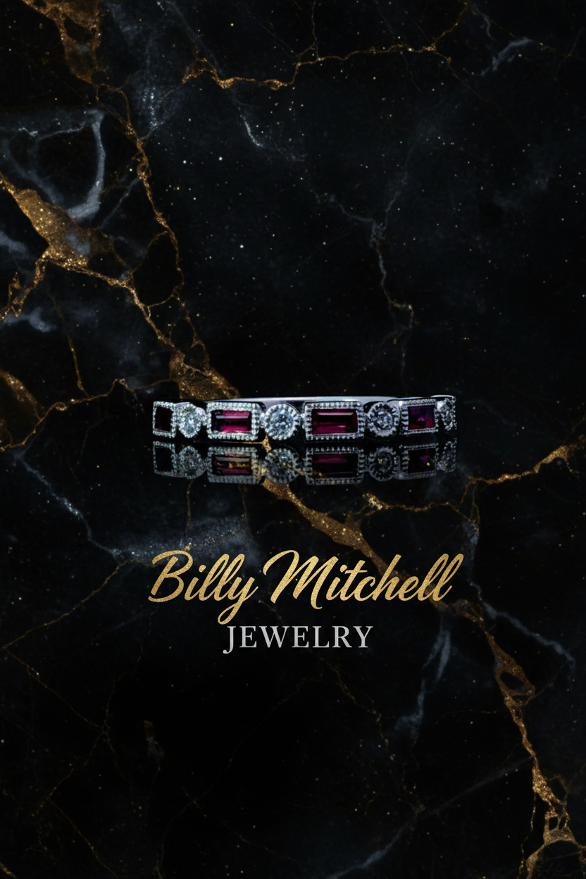 157685 - .43 ctw diamond and ruby ring