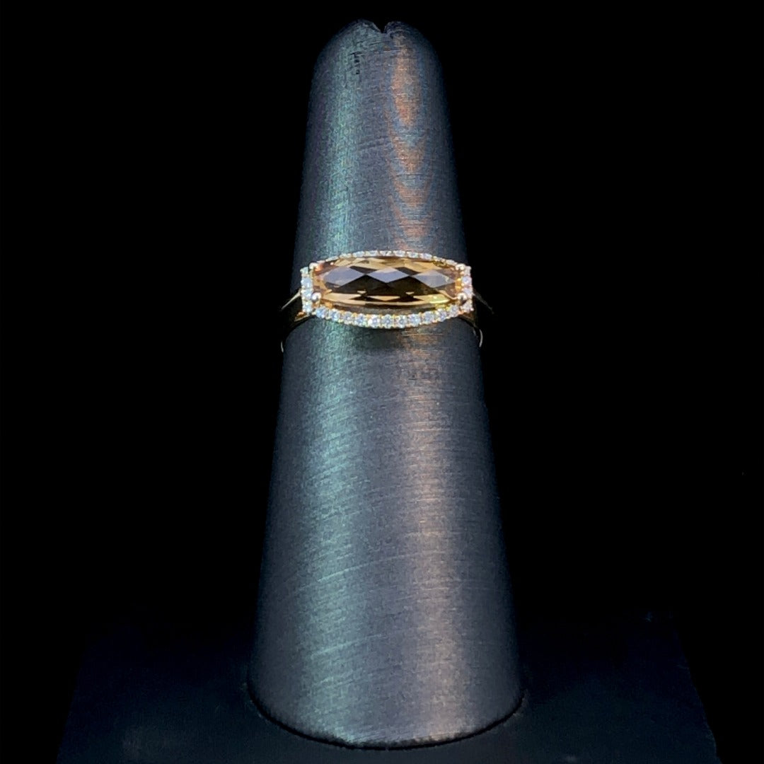 157692 - 1.65 ctw Citrine and diamond ring