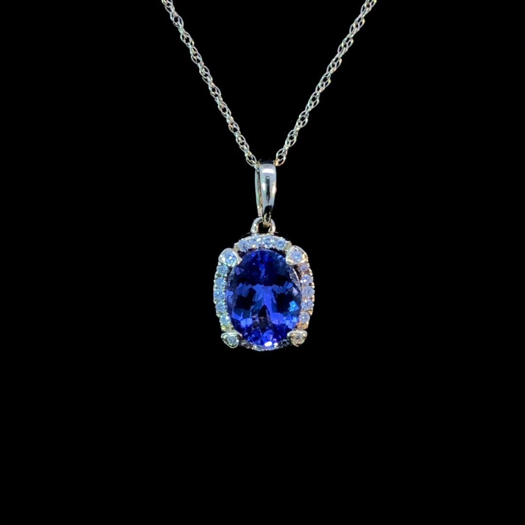 Tanzanite and diamond pendant