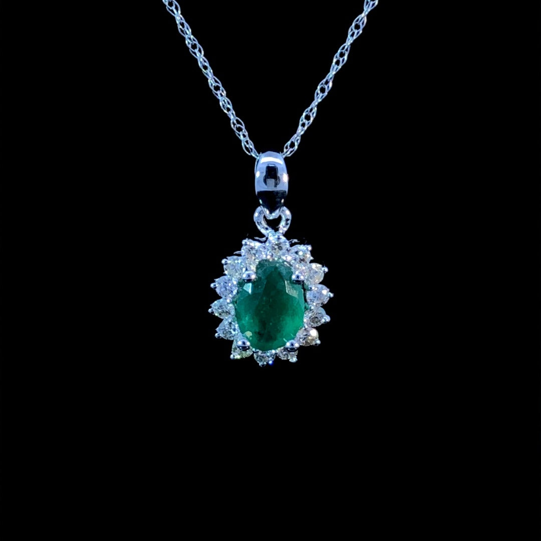 159969 - Emerald and diamond pendant