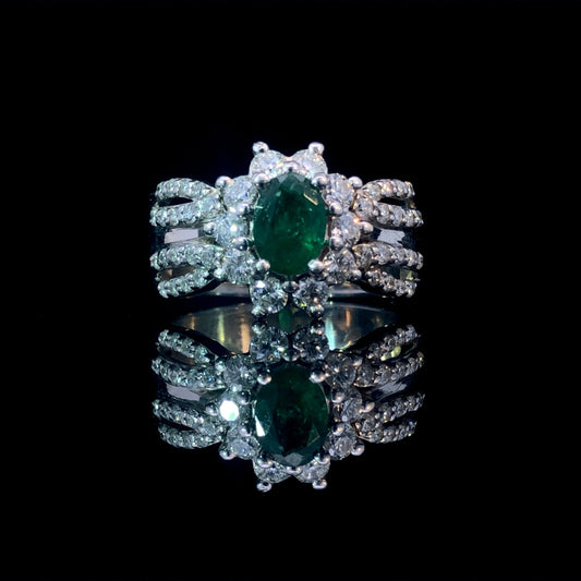 159472 - 2.09 ctw emerald and diamond ring