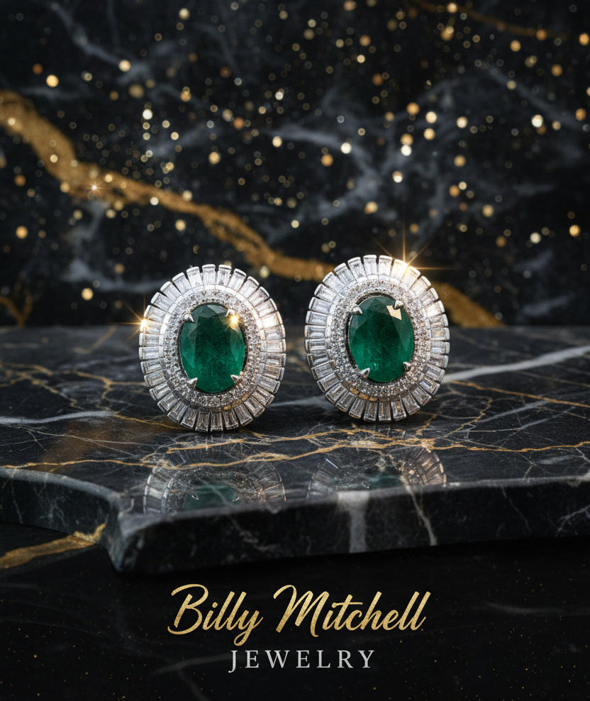 166963 - 3.00 ctw emerald and diamond earrings