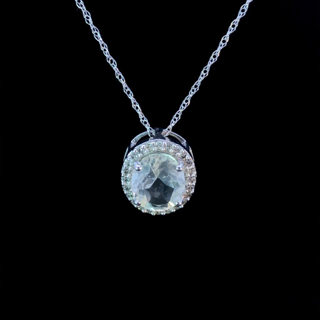 Lemon topaz and diamond pendant