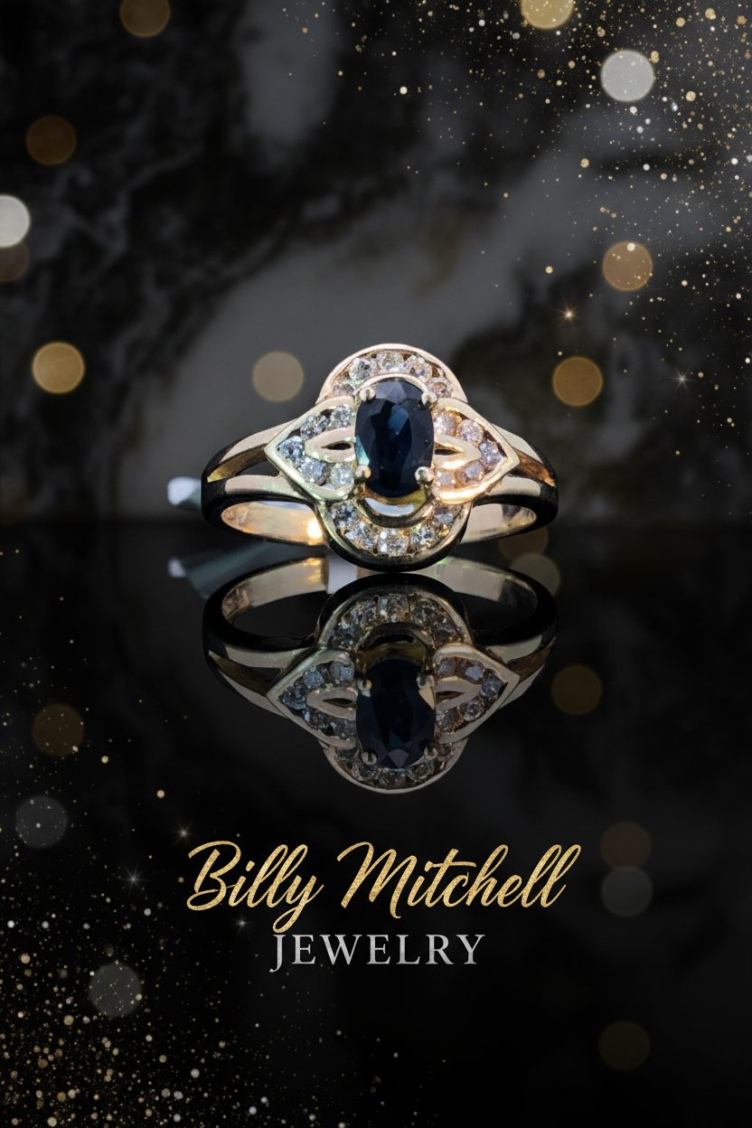 151214 - .65 ctw sapphire and diamond ring