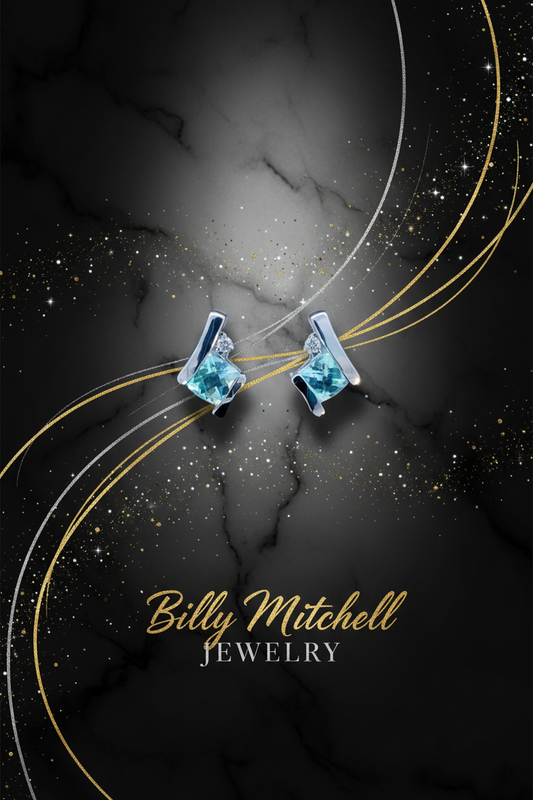 165568 - Aquamarine and diamond earrings