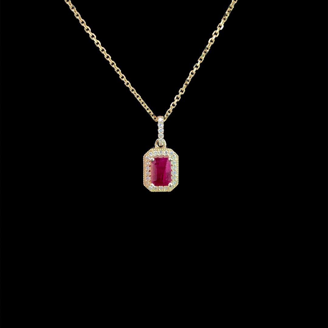 164041 - .87 ctw ruby and diamond pendant