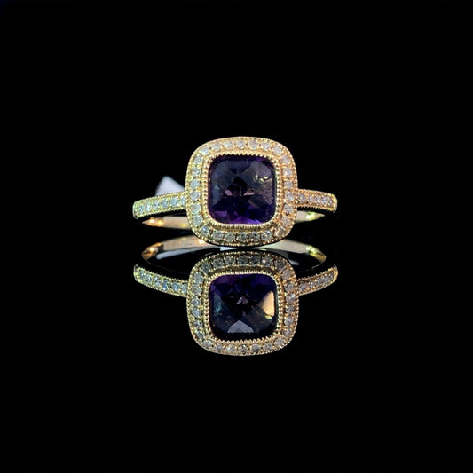 151627 - Amethyst and diamond ring