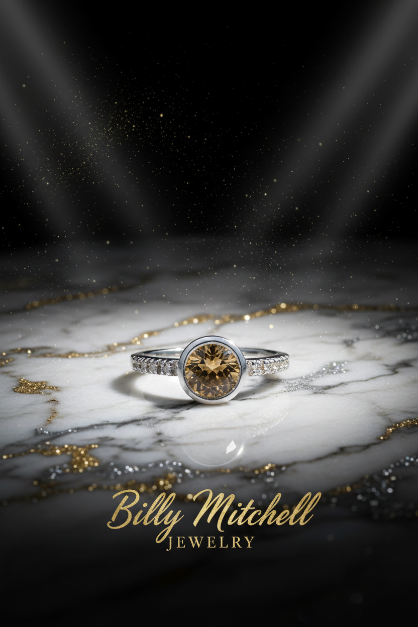 141365 - Citrine and diamond ring