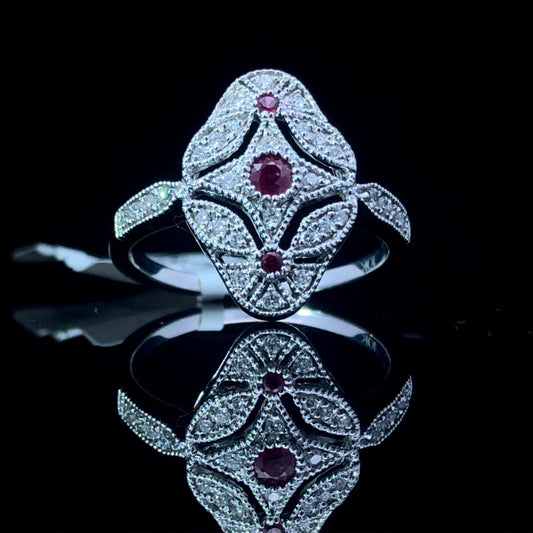 156623 - .33 ctw ruby and diamond ring