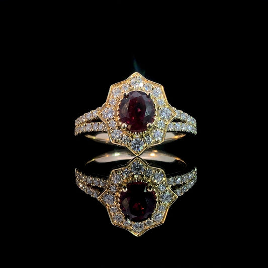 1.75 ctw ruby and diamond ring