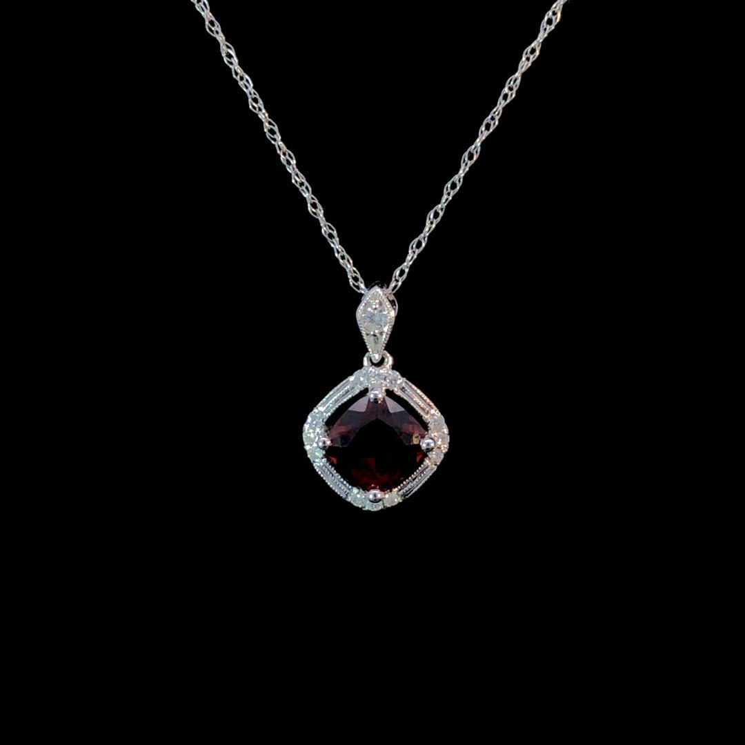 163370 - 1.43 ctw garnet and diamond pendant