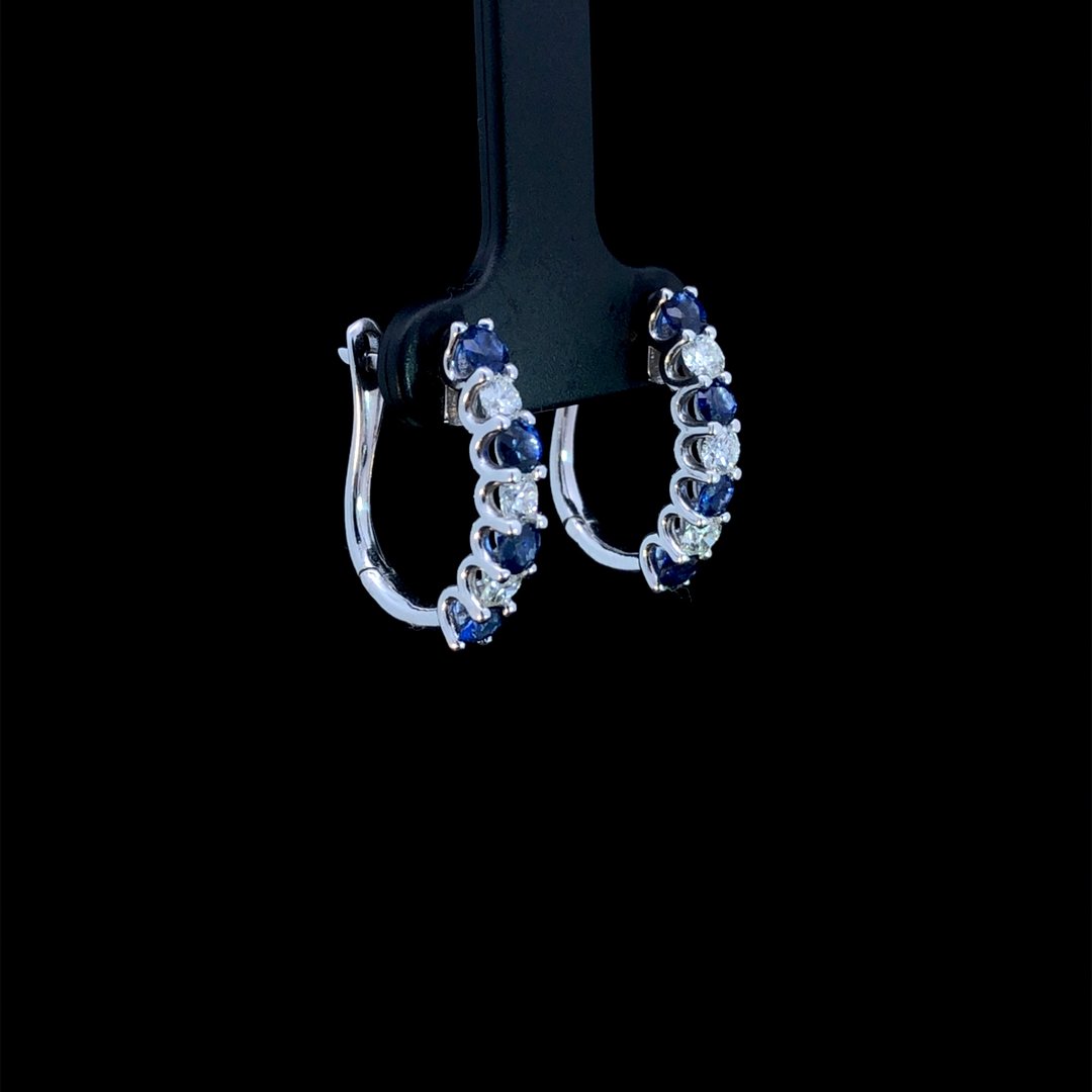 164014 - 1.63 ctw sapphire and diamond earrings