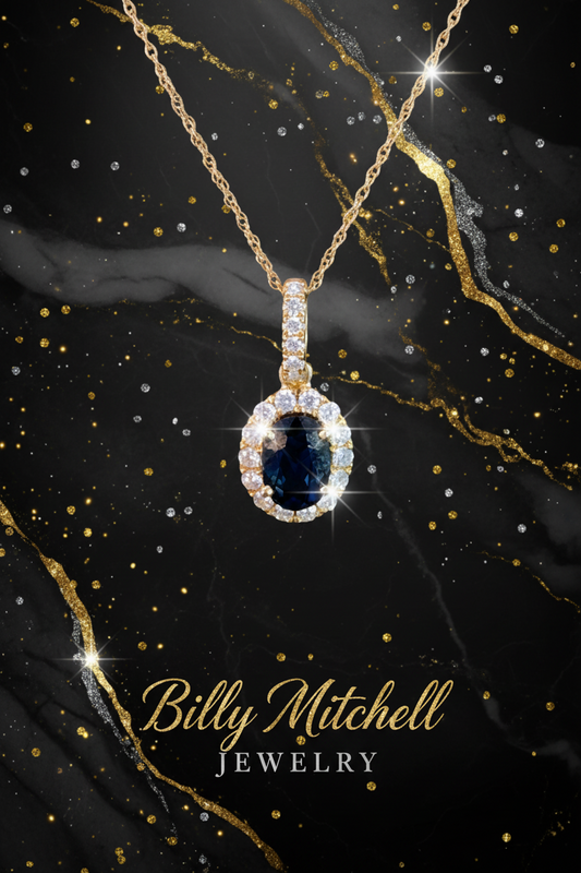 1.37 ctw sapphire and diamond pendant