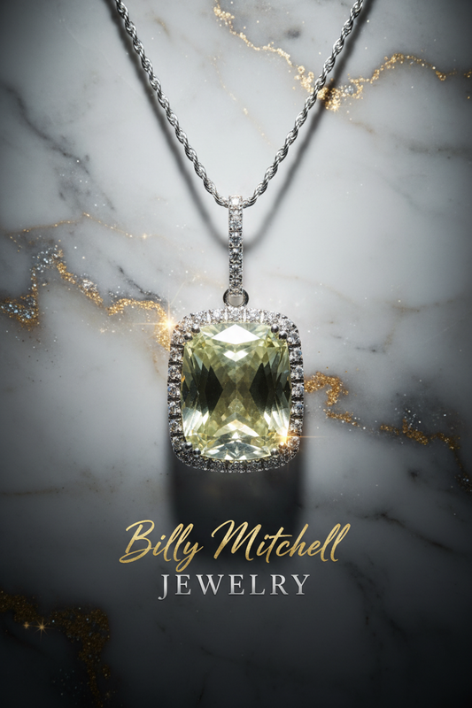 130789 - 10.51 ctw quartz and diamond pendant