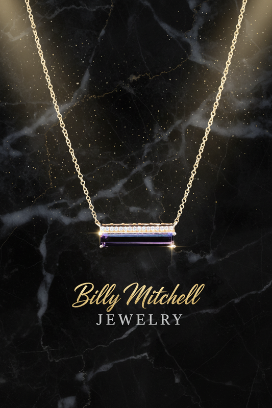 1.10 ctw amethyst and diamond pendant