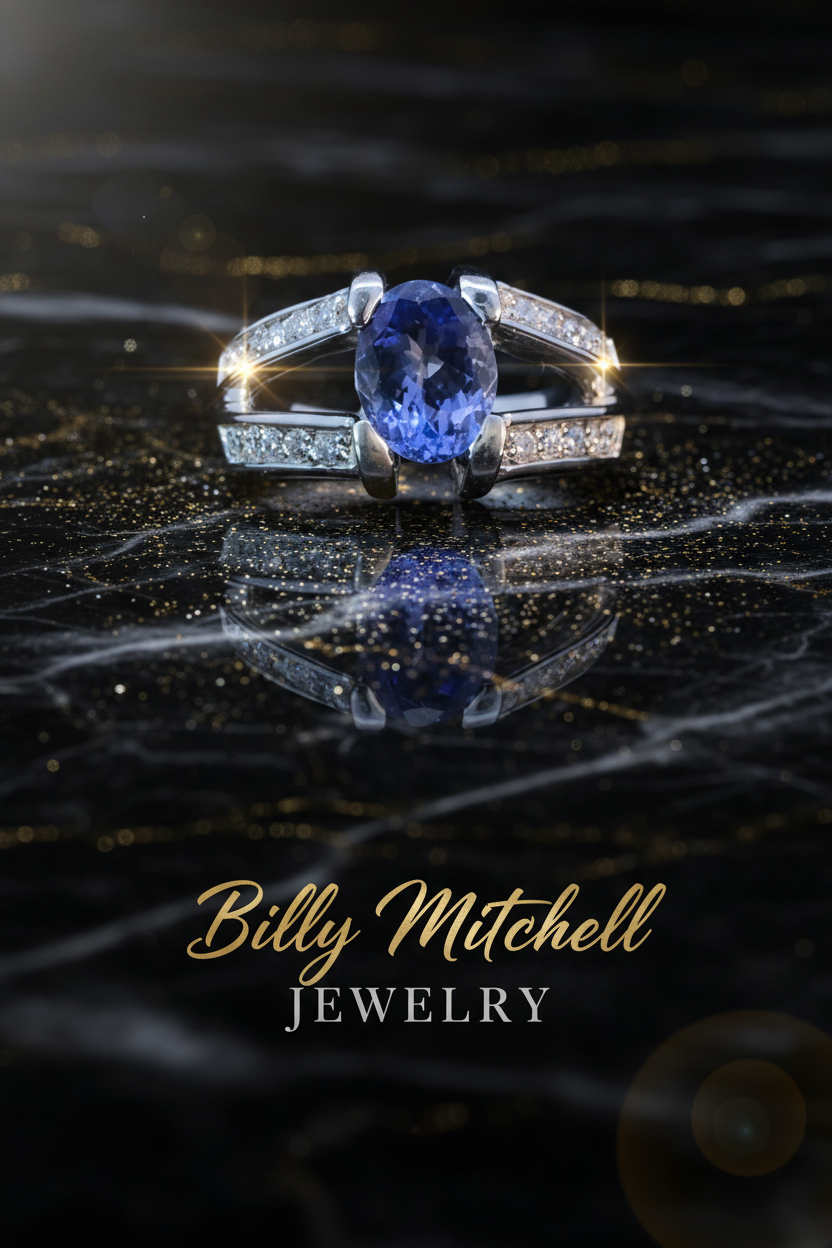 121040 - 1.75 ctw tanzanite and diamond ring