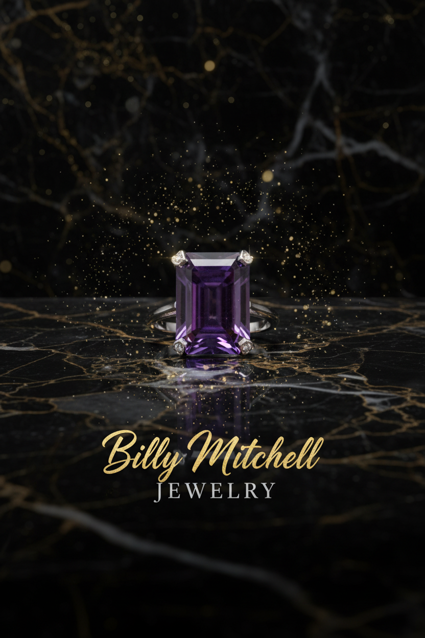 141352 - AMETHYST AND DIAMOND RING
