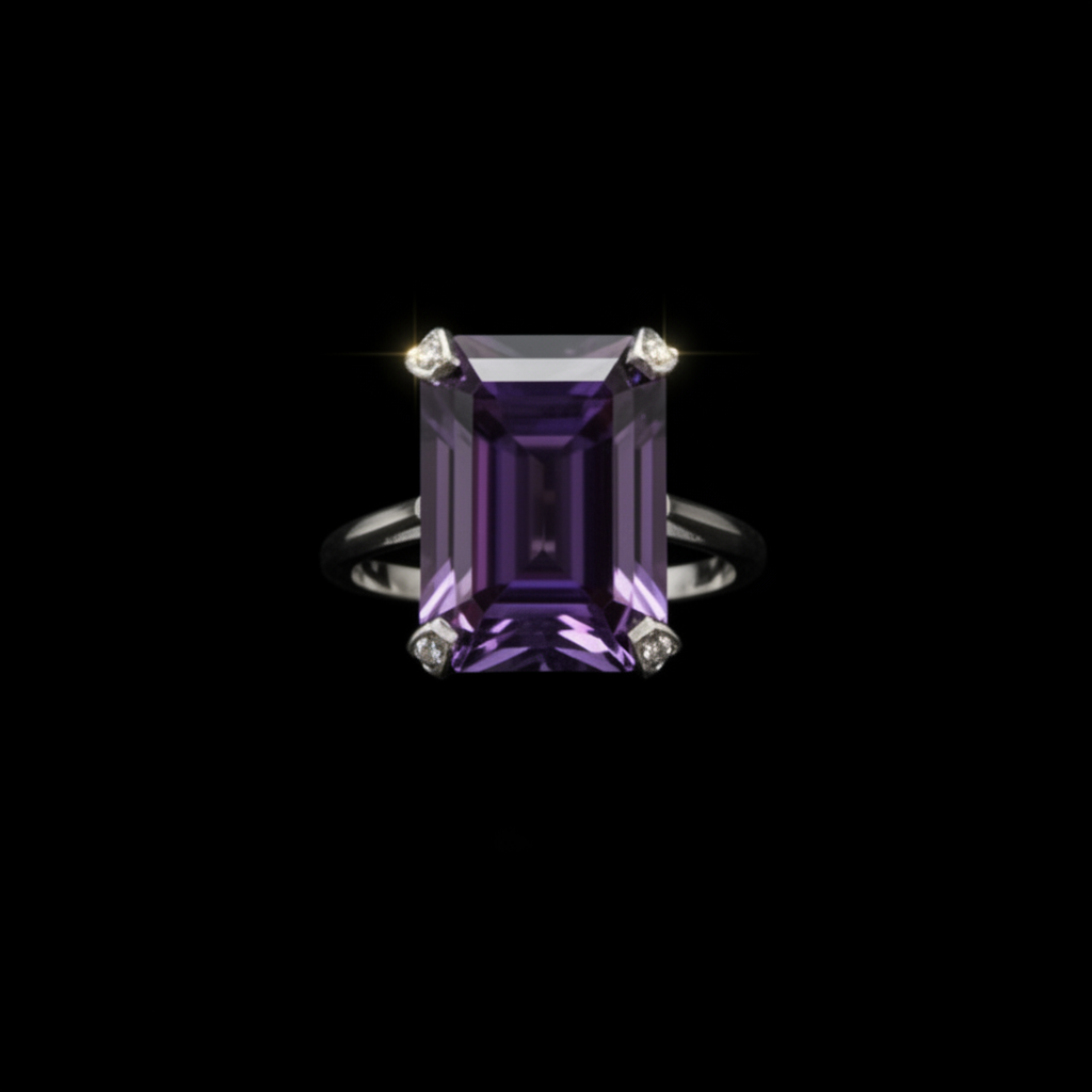 141352 - AMETHYST AND DIAMOND RING