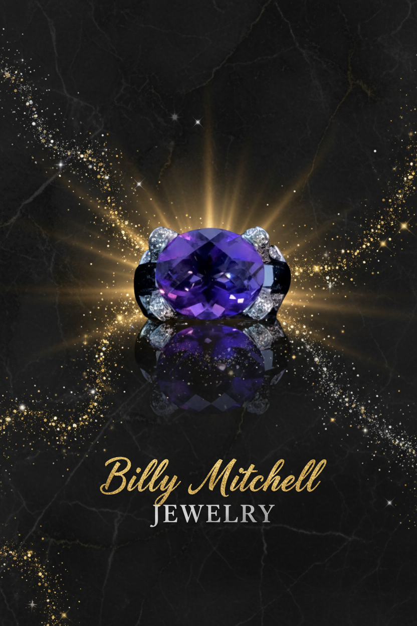 132370 - 8.14 ctw amethyst and diamond ring