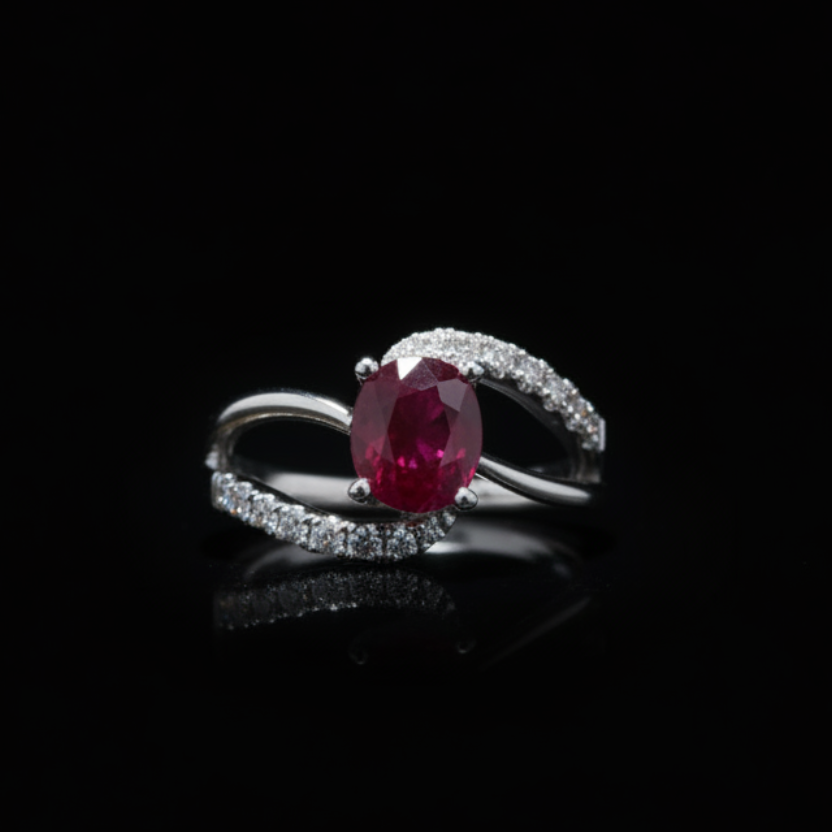 158338 - 1.67 ctw ruby and diamond ring