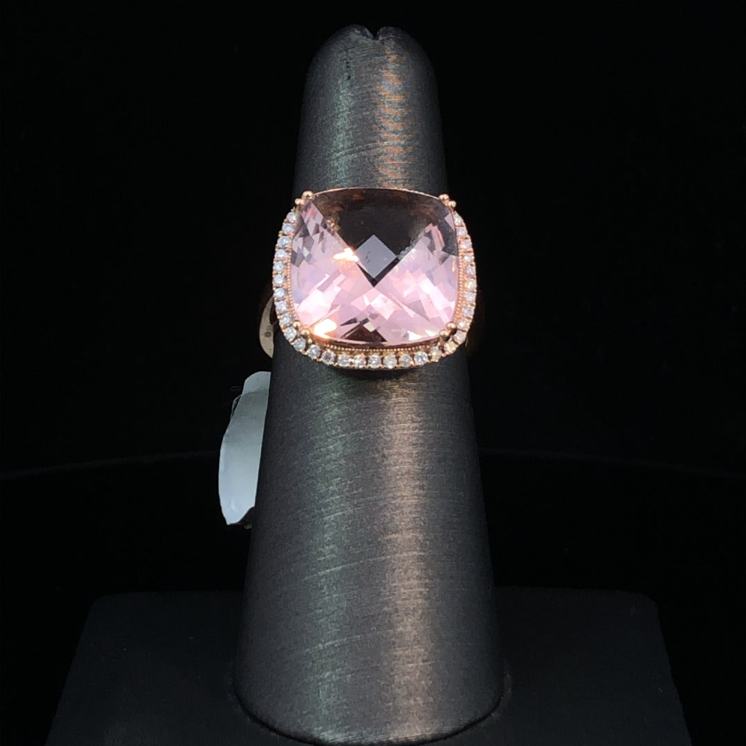 157649 - 8.19 ctw morganite and diamond ring