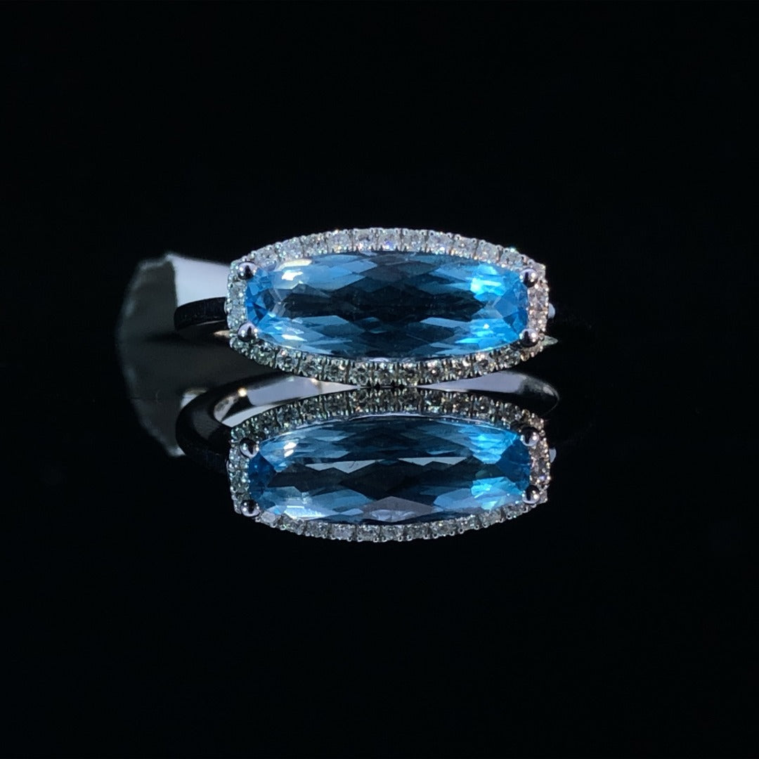 157688- 2.15 ctw blue topaz and diamond ring