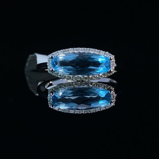 157688- 2.15 ctw blue topaz and diamond ring