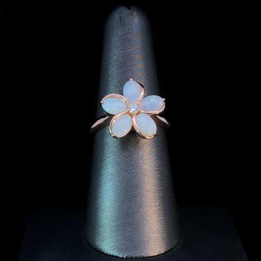 160361 - 1.45 ctw opal and diamond ring
