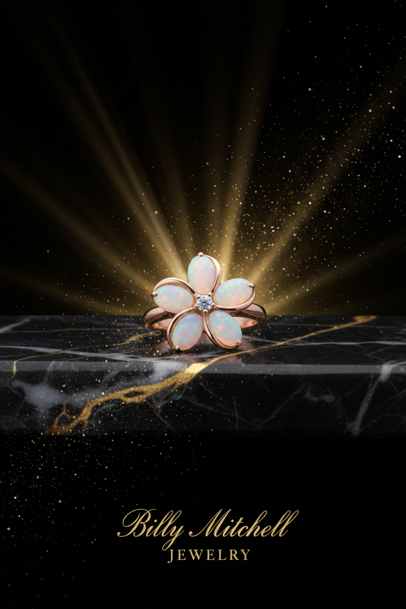 160361 - 1.45 ctw opal and diamond ring