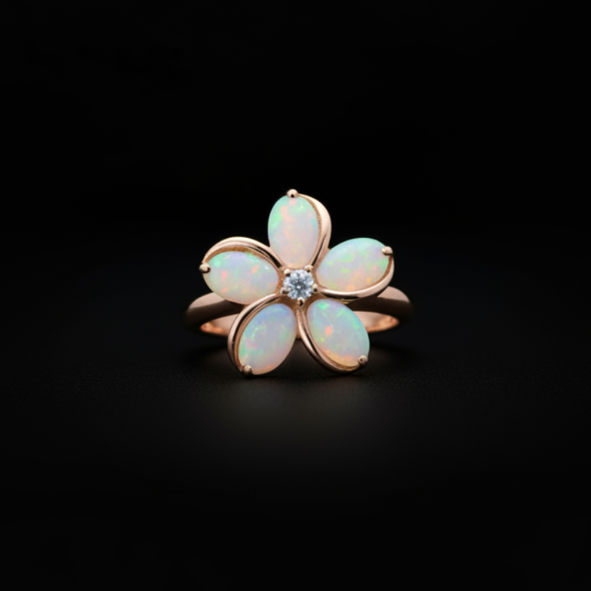160361 - 1.45 ctw opal and diamond ring