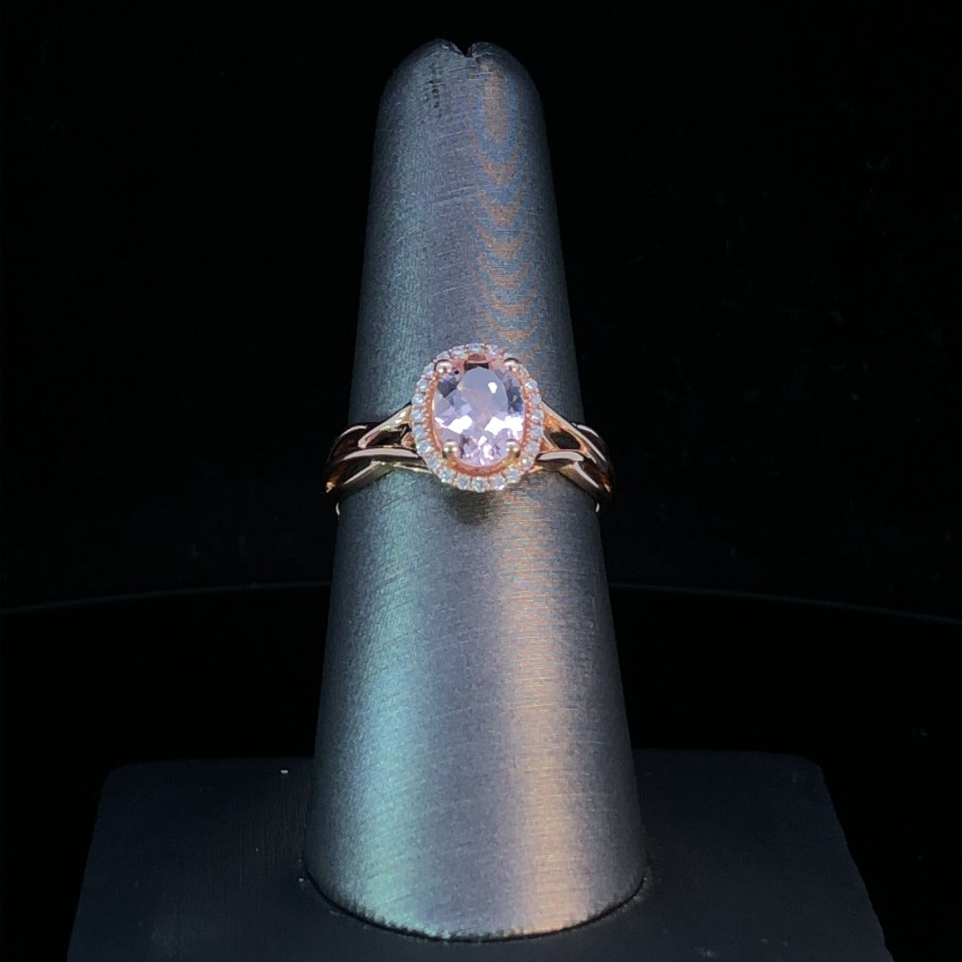 155546 - 1.14 ctw Morganite and diamond ring