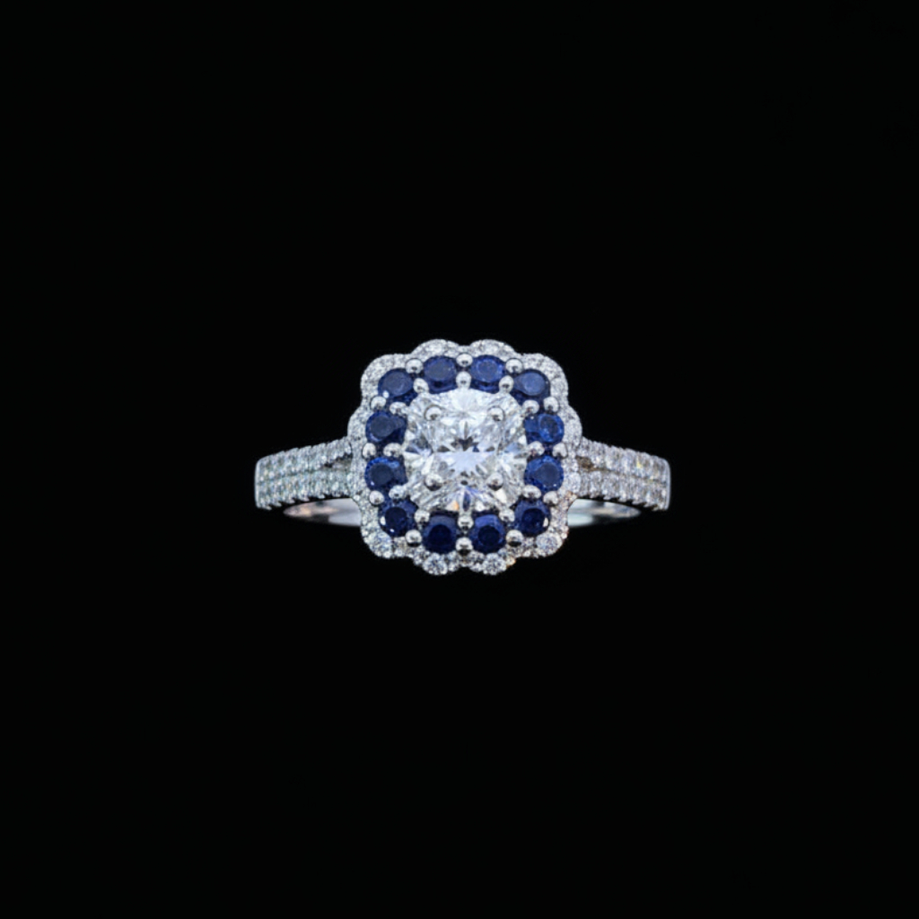 160092 - 1.07 ctw sapphire and diamond ring
