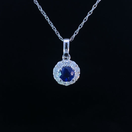 .68 ctw diamond and sapphire pendant