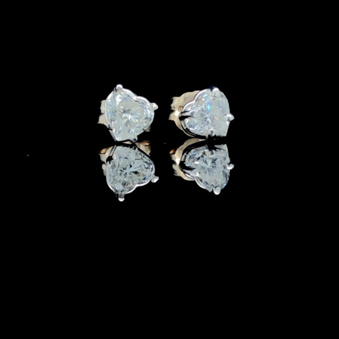 .96 ctw heart stud earrings