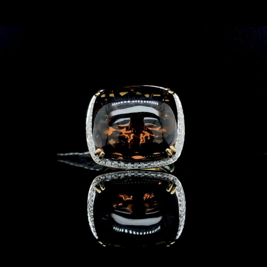 140239 - .22 ctw Diamond and Smokey quartz ring