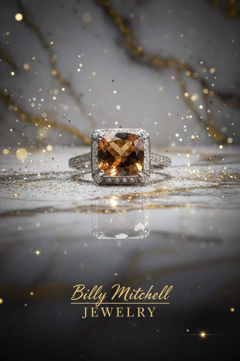 147025 - .29 ctw Citrine and diamond ring