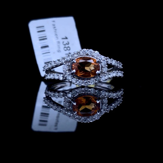 138106 - .57 ctw Citrine and diamond ring