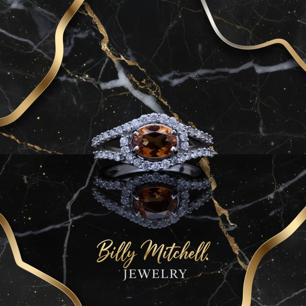 138106 - .57 ctw Citrine and diamond ring