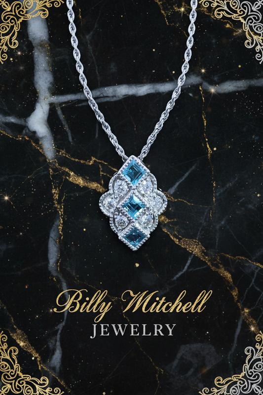 .70 ctw aquamarine and diamond pendant