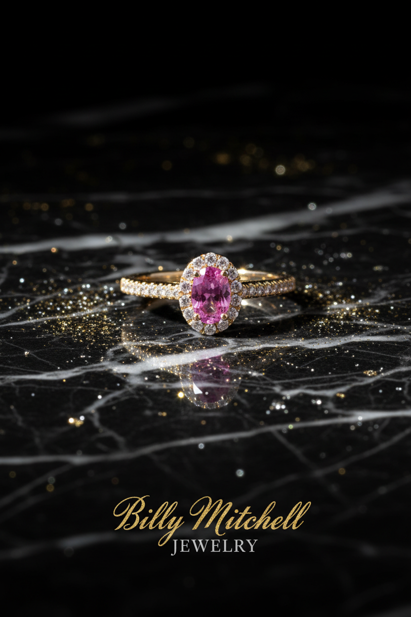 150905 - .82 ctw pink sapphire and diamond ring