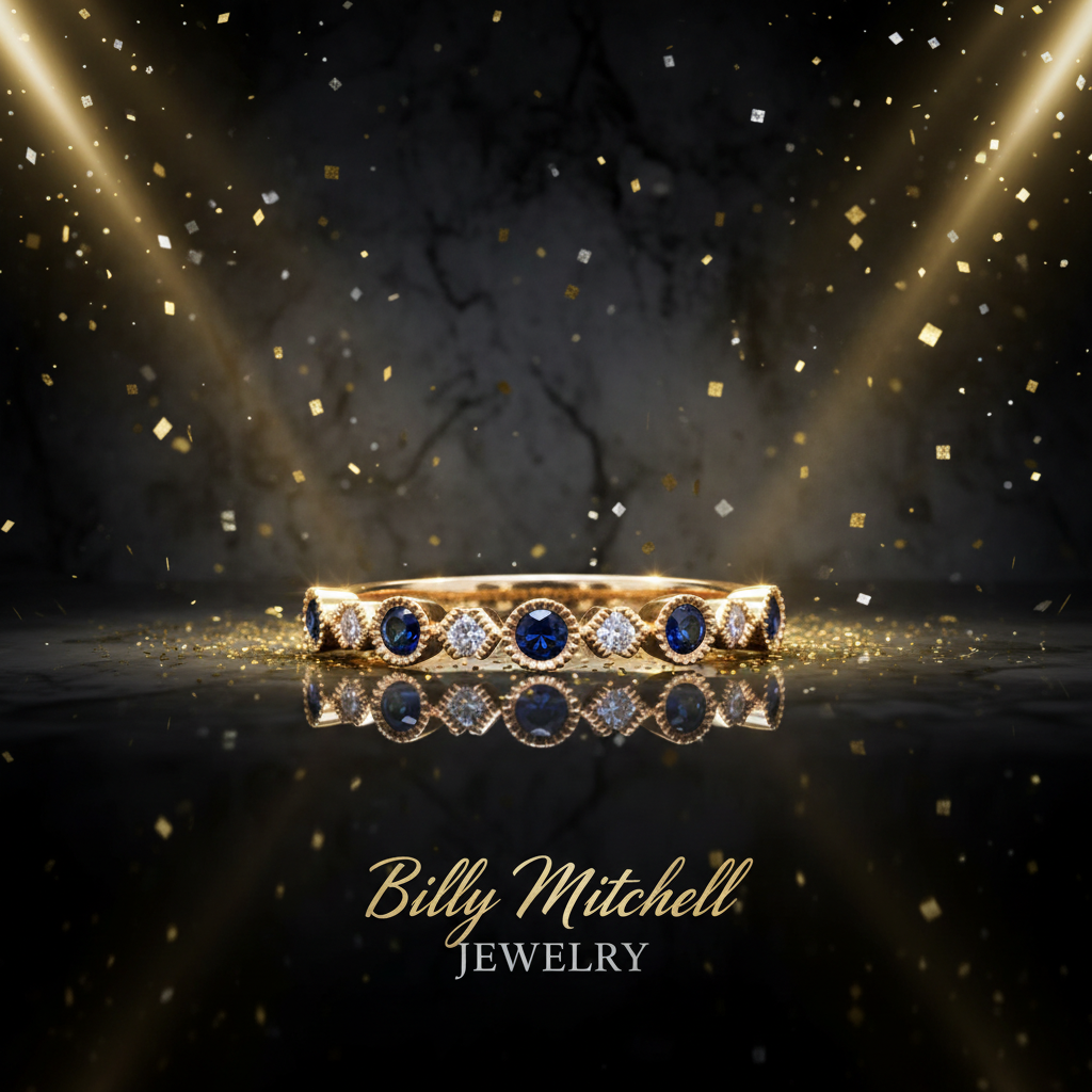 157699 - .27 ctw Sapphire and diamond band