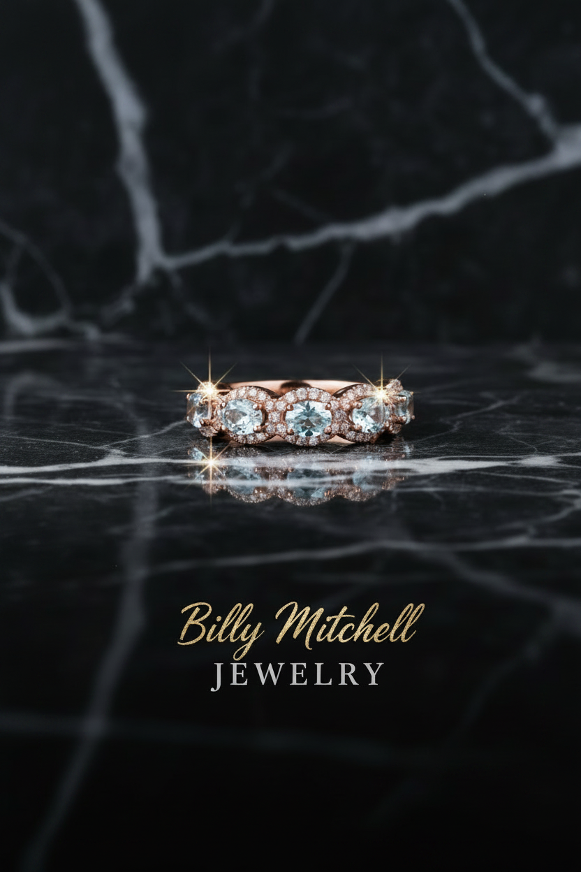 158728 - .33 ctw Aquamarine and Diamond Ring